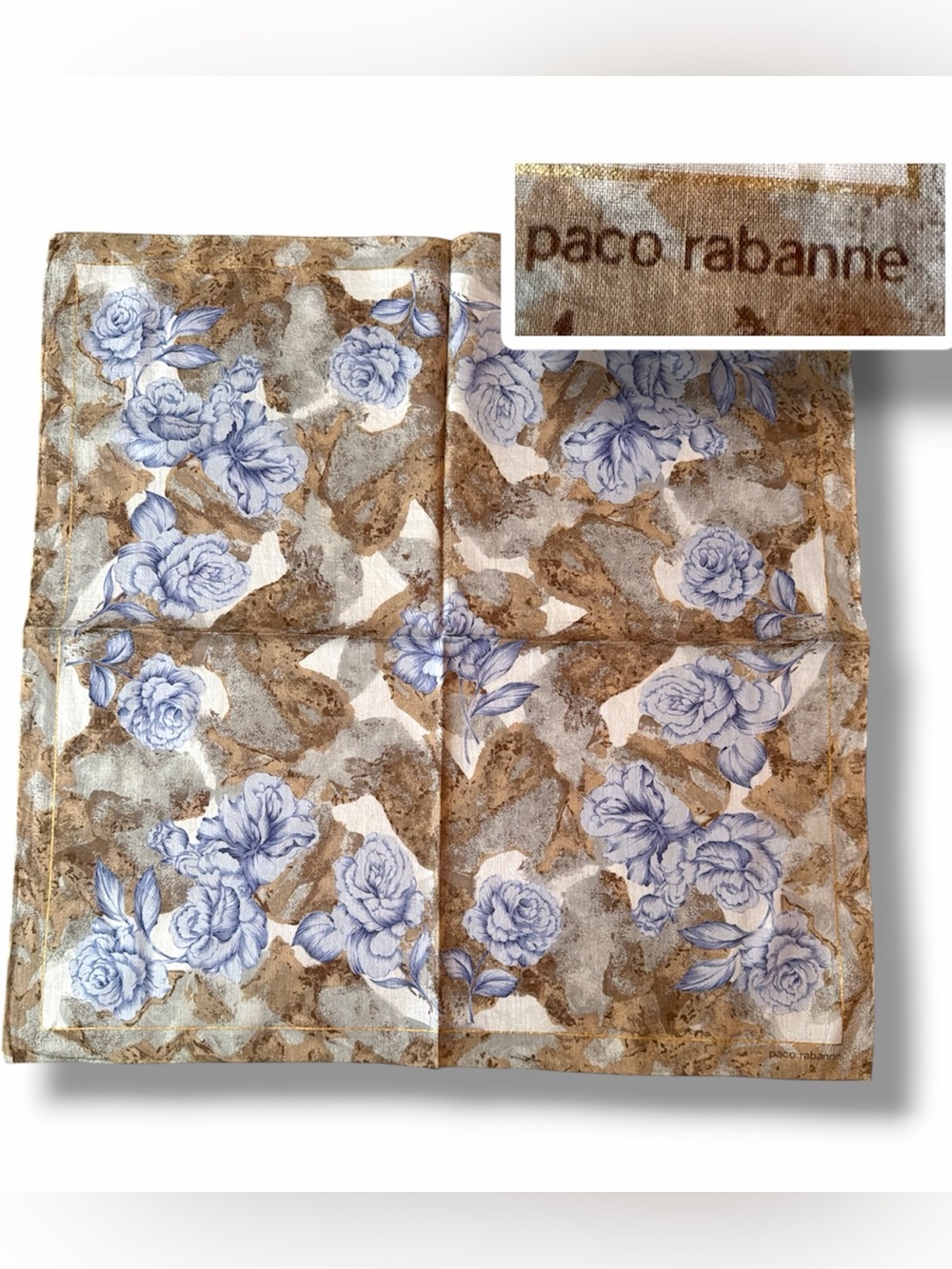Paco Rabanne Paris signature handkerchief scarf